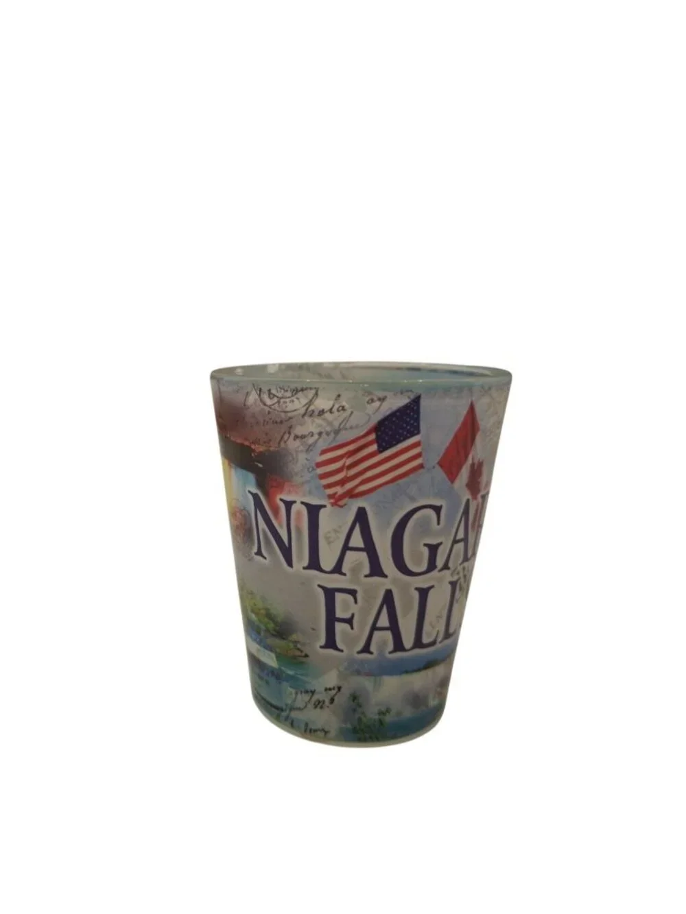 Niagara Falls Souvenir Shot Glass Scenic Wraparound Print 2.5